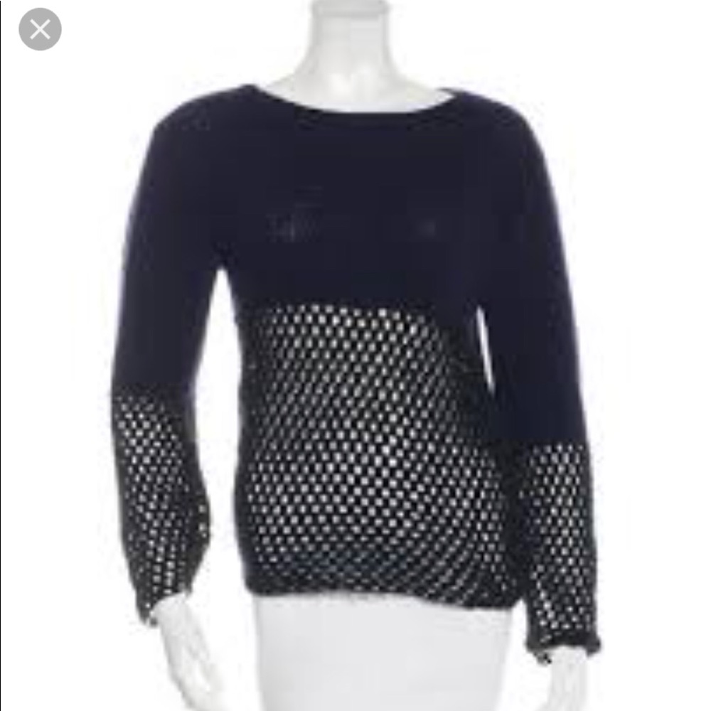 Ryan Roche cashmere sweater black and navy size S